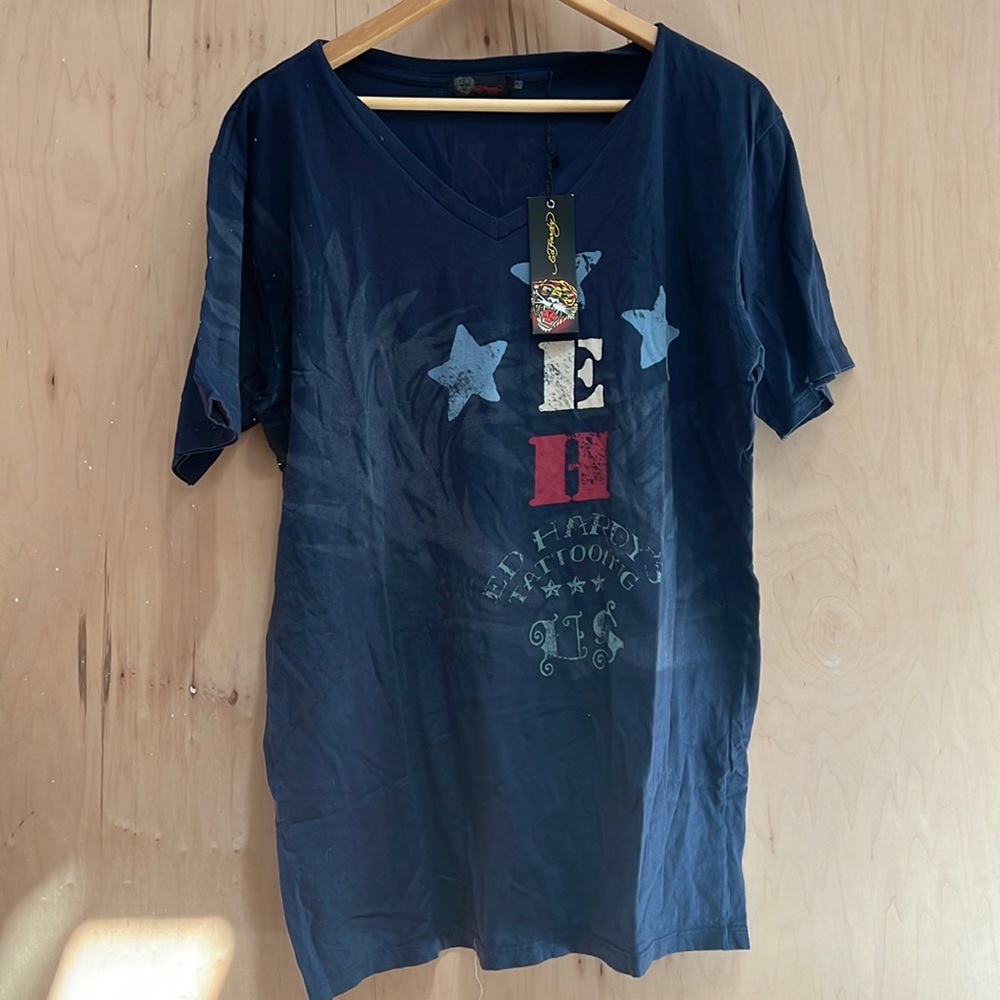 Mens XXL navy blue Ed Hardy T shirt.
